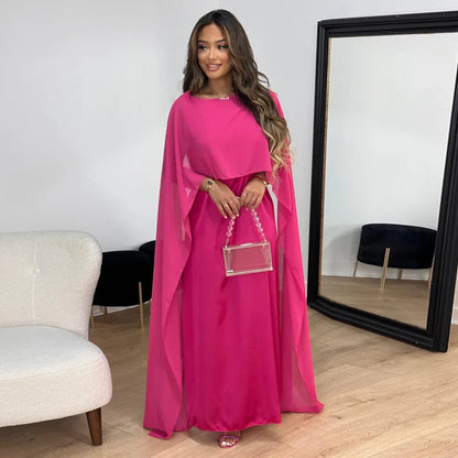 Lilia - Mesh-Satin-Maxikleid für Damen