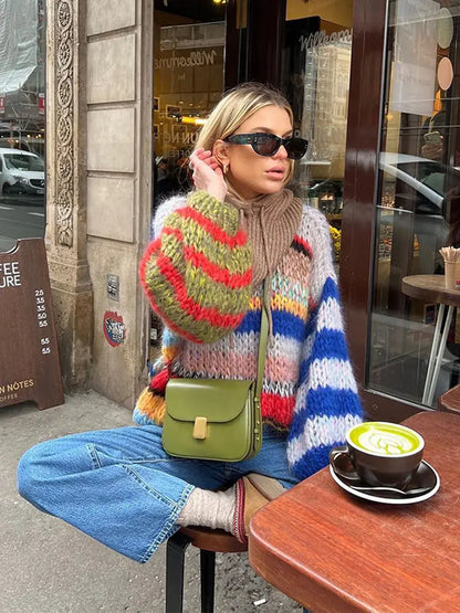 Bertha - Bunter Langarmpullover