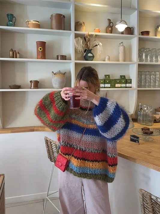 Bertha - Bunter Langarmpullover