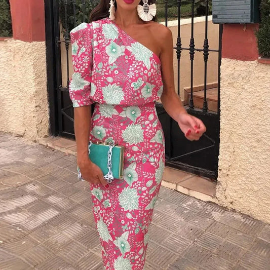 Oriana - Elegantes bedrucktes Maxikleid