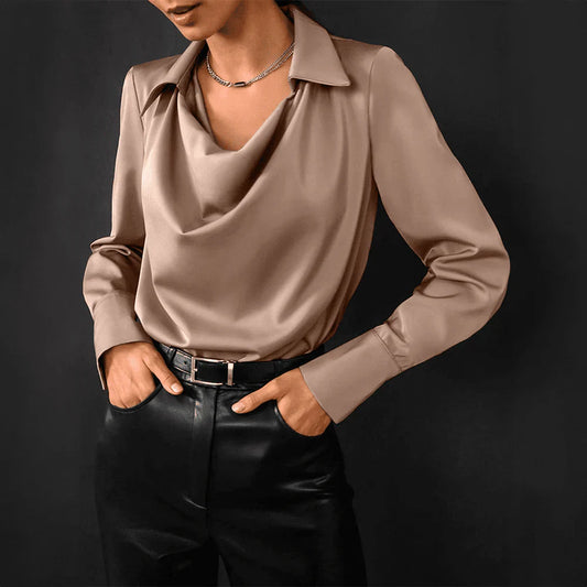 Valeria - Elegantes langärmeliges Seidentop für Damen