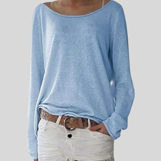 Coretta - Langarmshirt Damen Elegante mit Rundhalsausschnitt