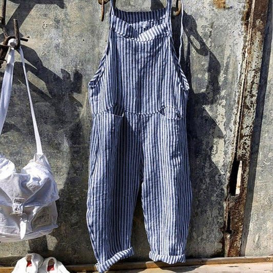 HARPER - Gestreifter Baggy-Jumpsuit im Vintage-Look