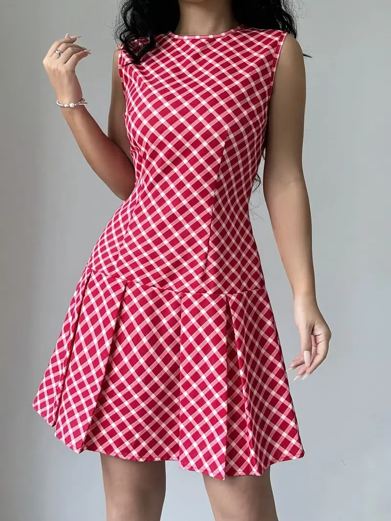 Zilpha - Elegantes ärmelloses bedrucktes Kleid in A-Linie