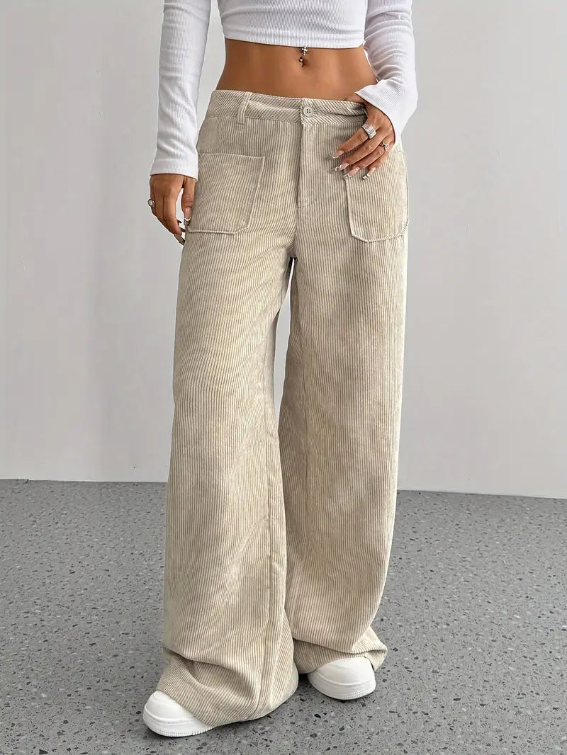 Matilda - Lässige Cord-Hose mit weitem Bein für Frauen