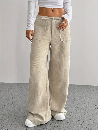 Matilda - Lässige Cord-Hose mit weitem Bein für Frauen