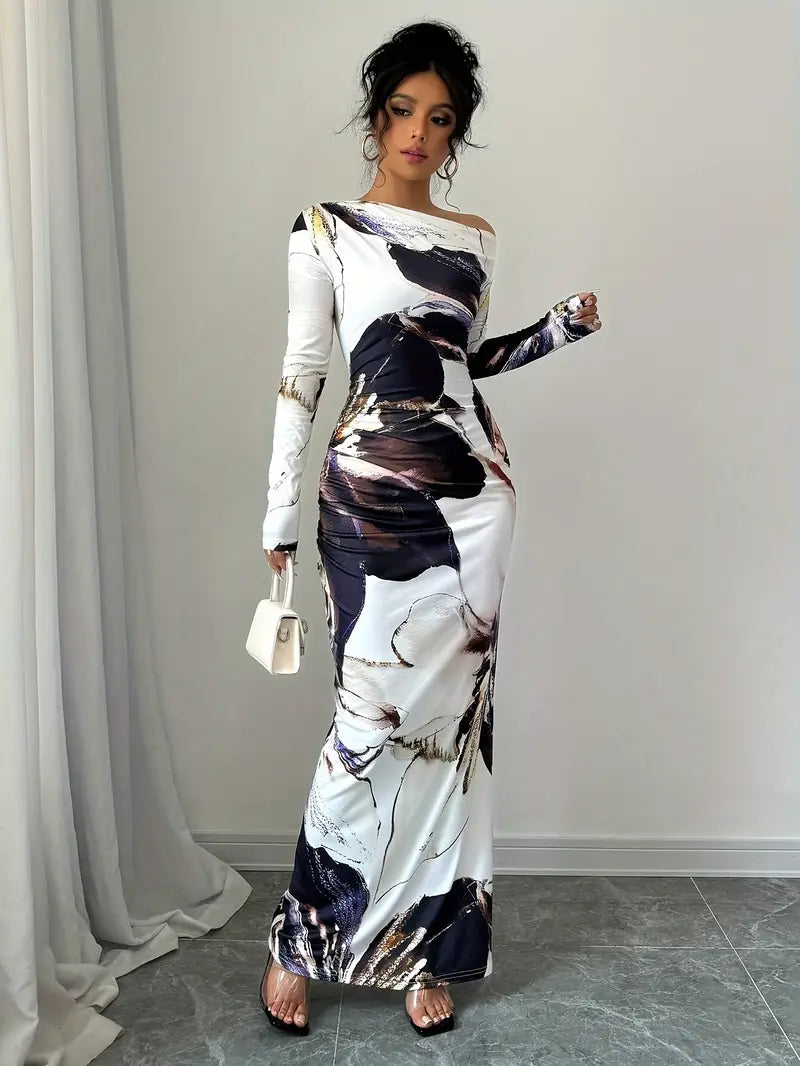 Emma - Elegantes, figurbetontes Kleid mit langen Ärmeln