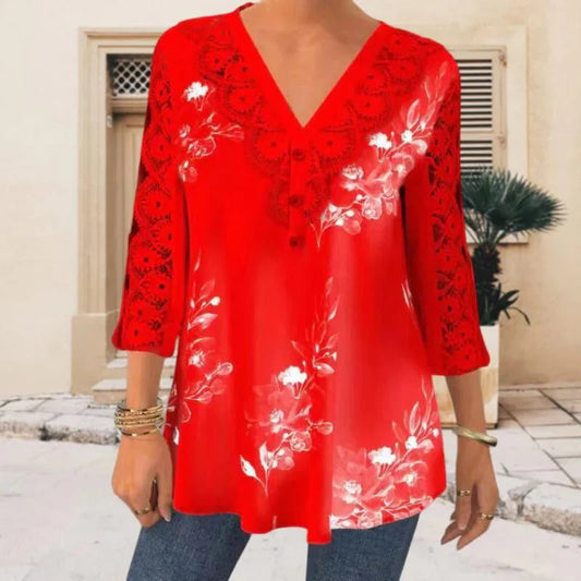 Diana - Elegante Bluse mit V-Ausschnitt
