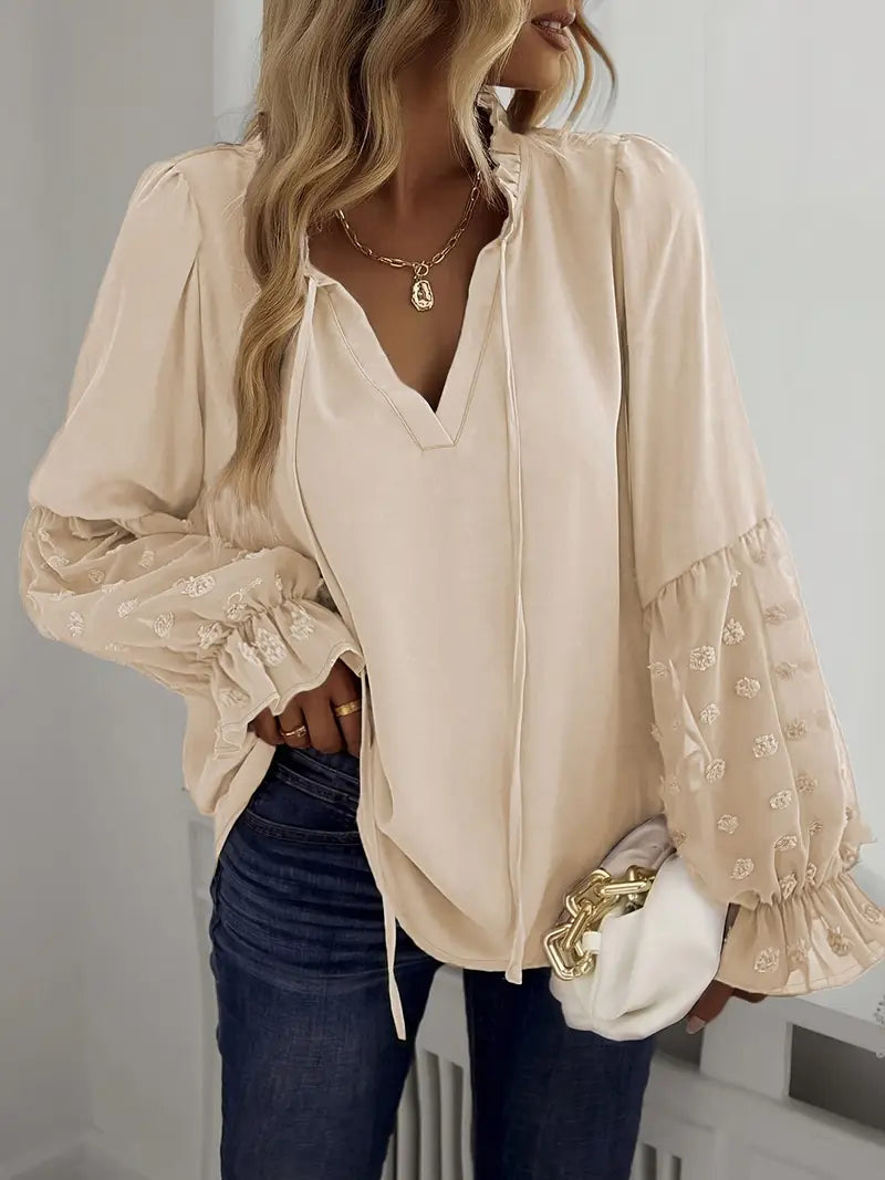 Janey - Elegante Bluse mit V-Ausschnitt