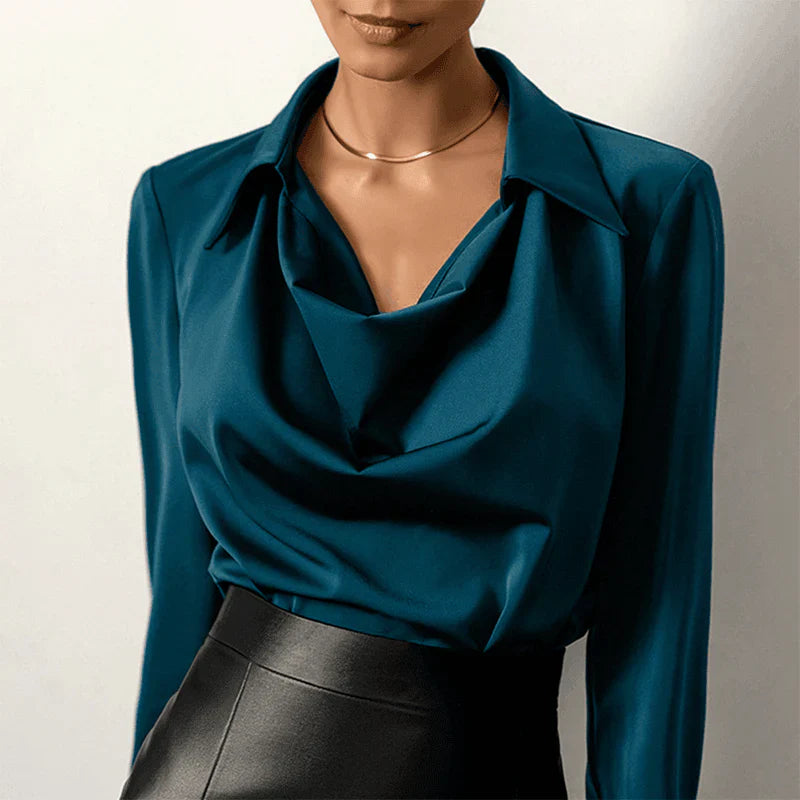 Valeria - Elegantes langärmeliges Seidentop für Damen