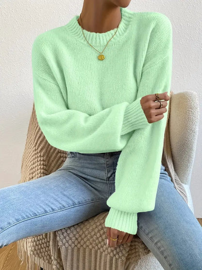 Agatha - Lässiger Langarmpullover mit Rundhalsausschnitt für Damen