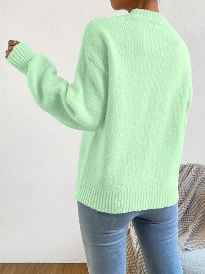 Agatha - Lässiger Langarmpullover mit Rundhalsausschnitt für Damen