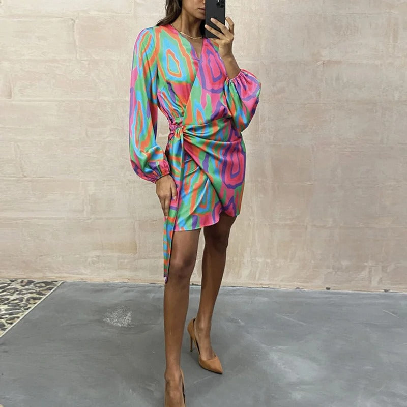 Adeline - Mode Elegantes Bedrucktes Kleid