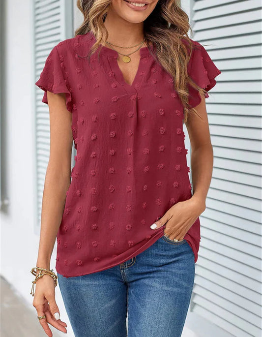 Jacqueline - Bedruckte Bluse mit V-Ausschnitt