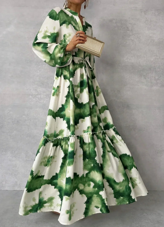 Cerena –  Elegantes Maxikleid mit langen Ärmeln